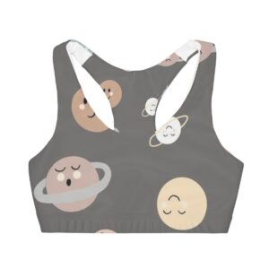 Girls' Double Lined Seamless Sports Bra (AOP)